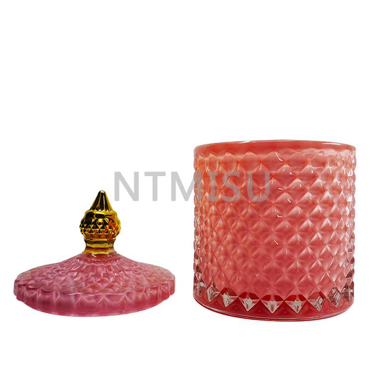 جرة تخزين زجاجية ملونة فاخرة على الطراز الشمالي زجاجة عطرية مصنوعة يدويًا