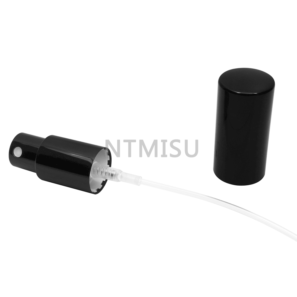 18/410 رذاذ رذاذ بلاستيكي أسود ناعم بخاخ عطر ناعم باللون الأسود