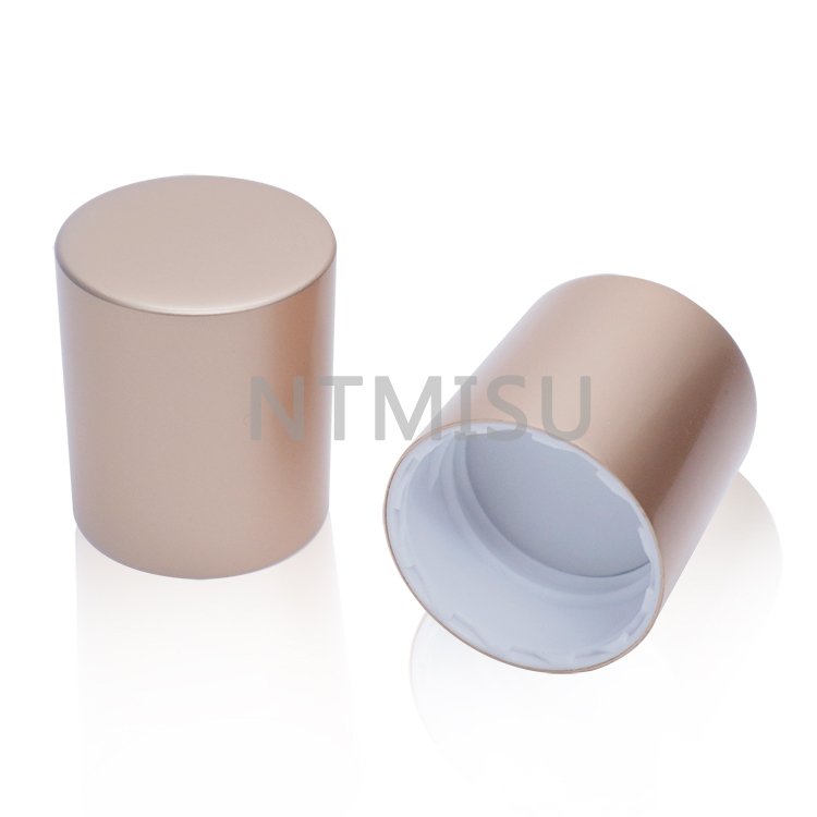 أغطية غطاء بلاستيكي من الألومنيوم الذهبي غير اللامع 