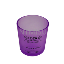 كأس شمعة زجاجي أرجواني سعة 5.6 أونصة 160 جم ​​مع شعار على السطح