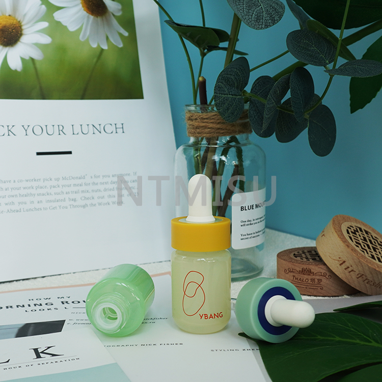 جديد وصول 20ML عرض الفم زجاجة متساوية البرتقالي الضوء الأخضر مجموعات زجاجة قطارة السيليكون