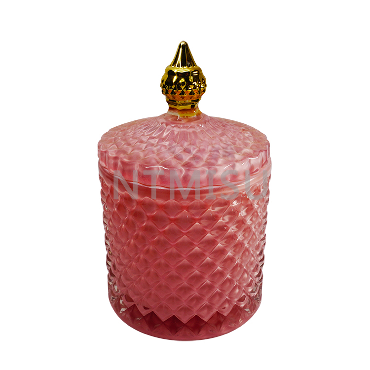 جرة تخزين زجاجية ملونة فاخرة على الطراز الشمالي زجاجة عطرية مصنوعة يدويًا