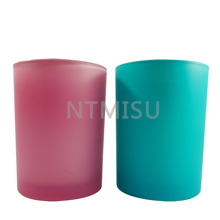 كوب شمعة زجاجي مطلي بالكهرباء من الداخل كوب شمعة عيد الميلاد الزجاجي ذو القاع المستدير