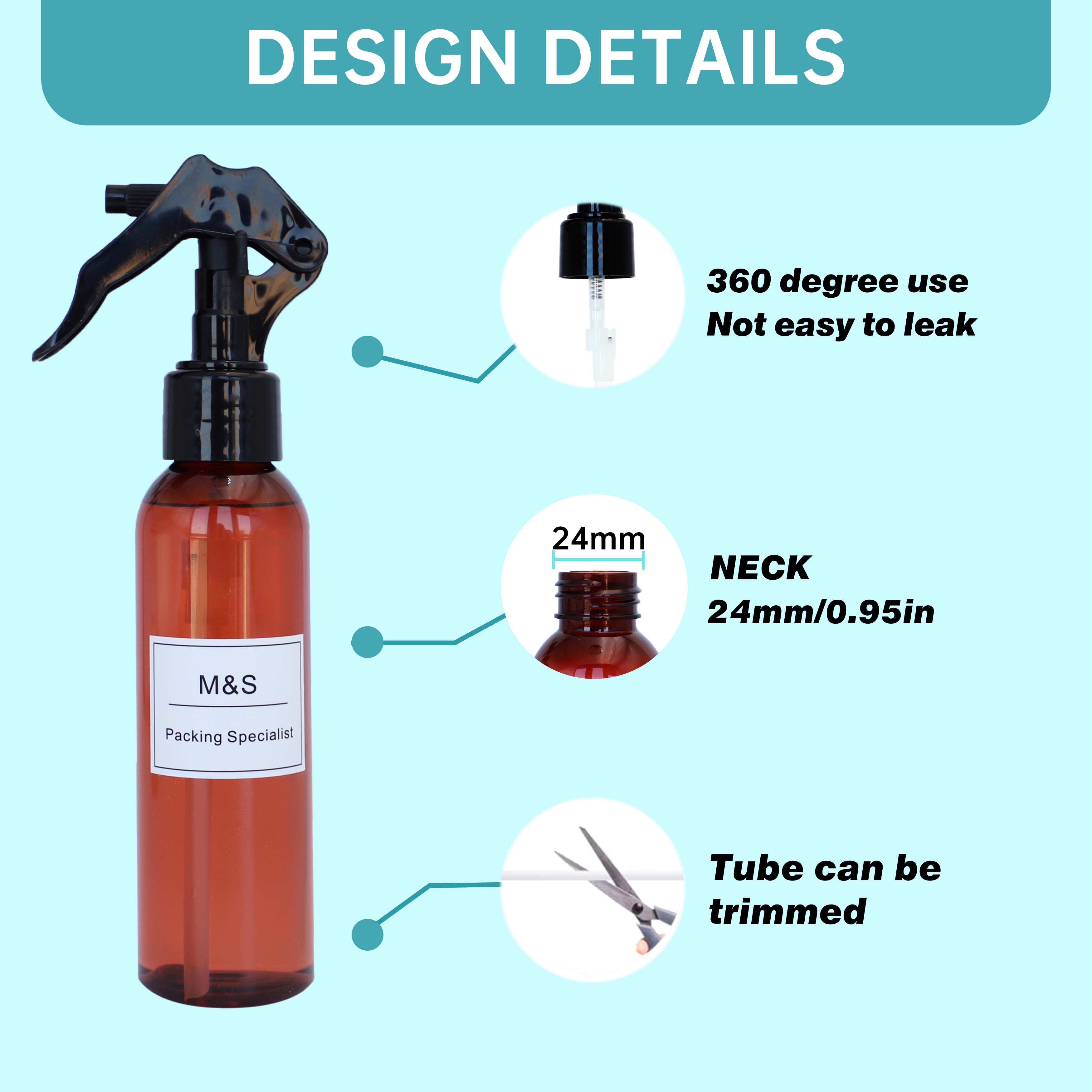 24 410 البلاستيك رأس بخاخة صغيرة 0.35cc زجاجة ماء البخاخ 360 درجة حتى أسفل رأس بخاخة 