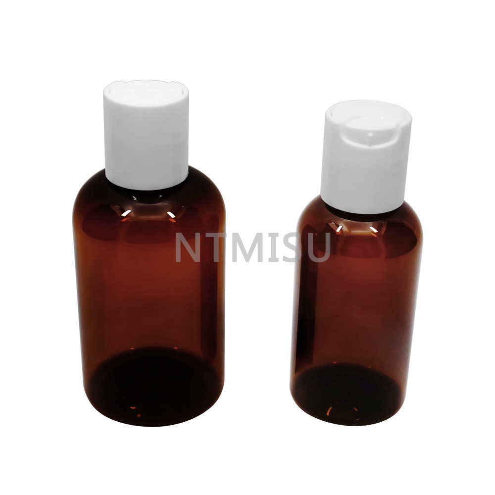 50 مل 100 مل زجاجة بلاستيكية فارغة من العنبر لتغليف مستحضرات التجميل