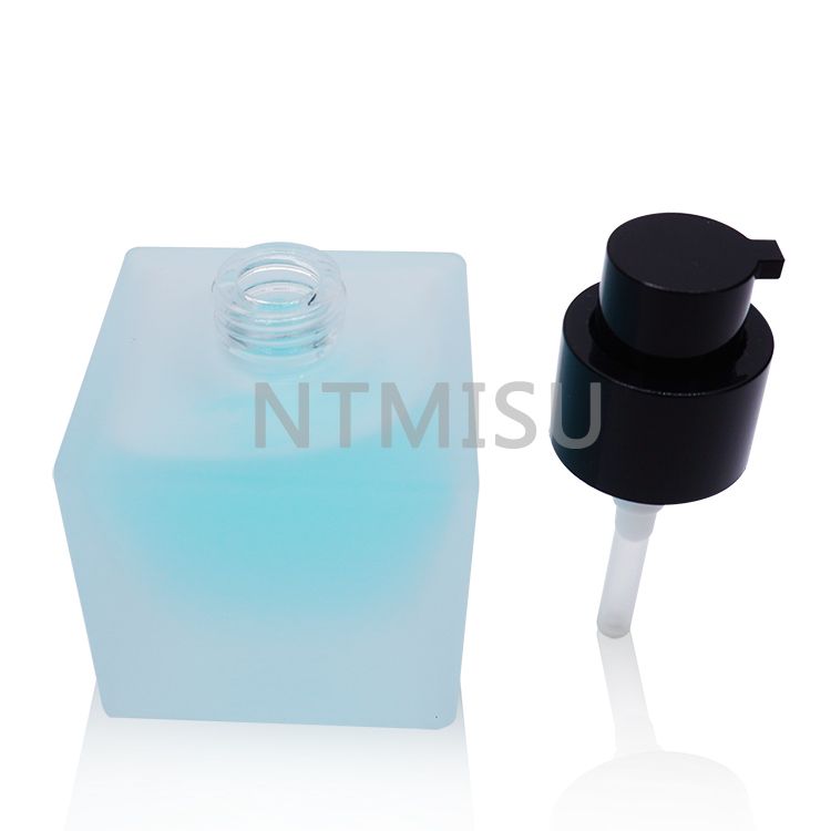 زجاجة مضخة كريم بلوري مربعة بحجم 1 أونصة