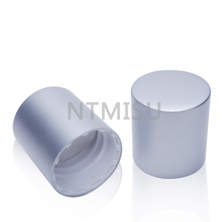 الألومنيوم البلاستيك ماتي الفضة غطاء برغي يغطي للزجاجات