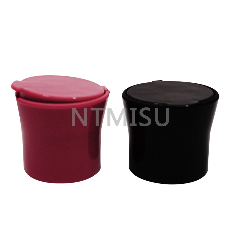 24 أغطية زجاجات 410 PP باللون الأسود والبورجوندي غير قابلة للانسكاب لمستحضرات التجميل