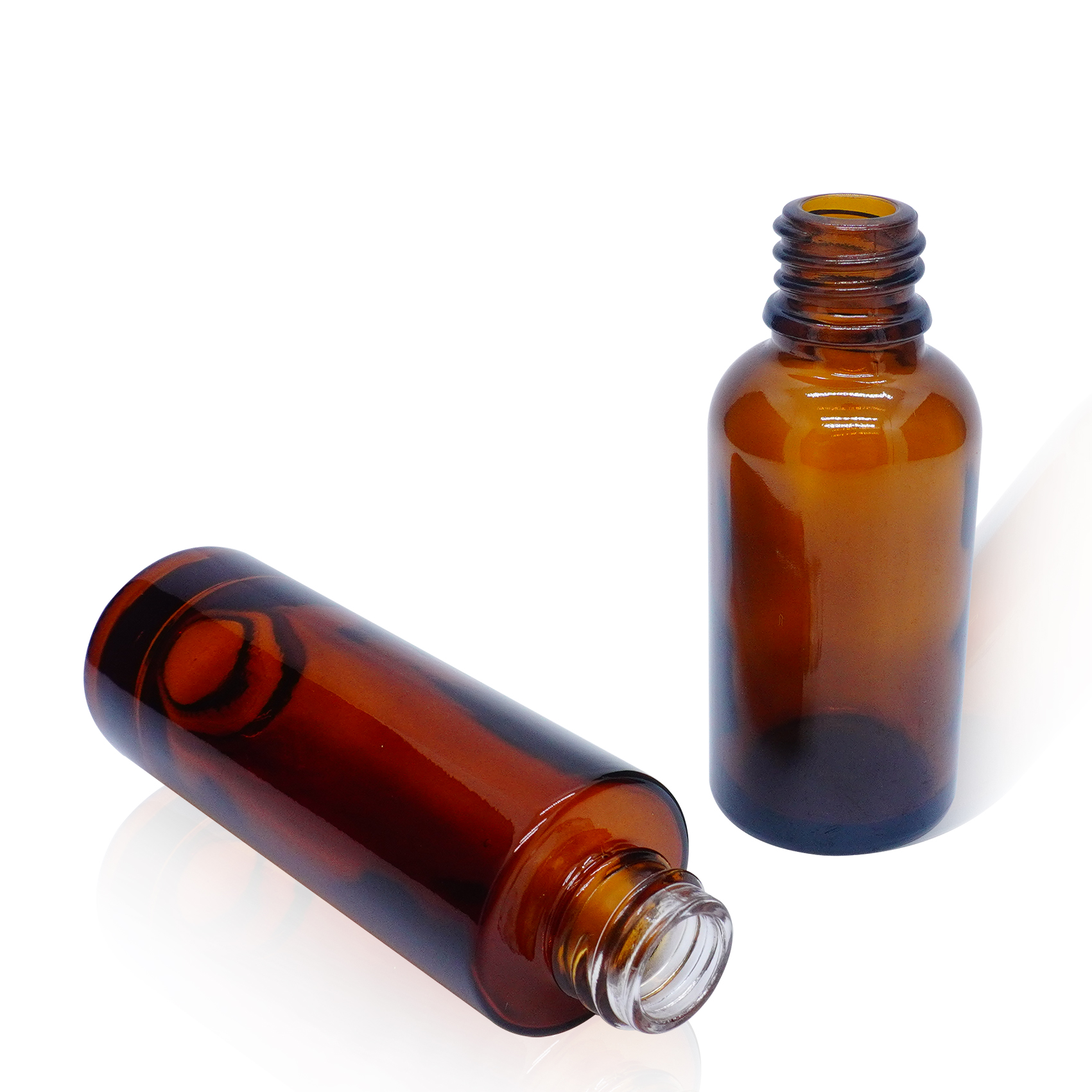 30 مل زجاجة زيت عطري بقطارة زجاجية مسطحة الكتف زجاجة بوسطن