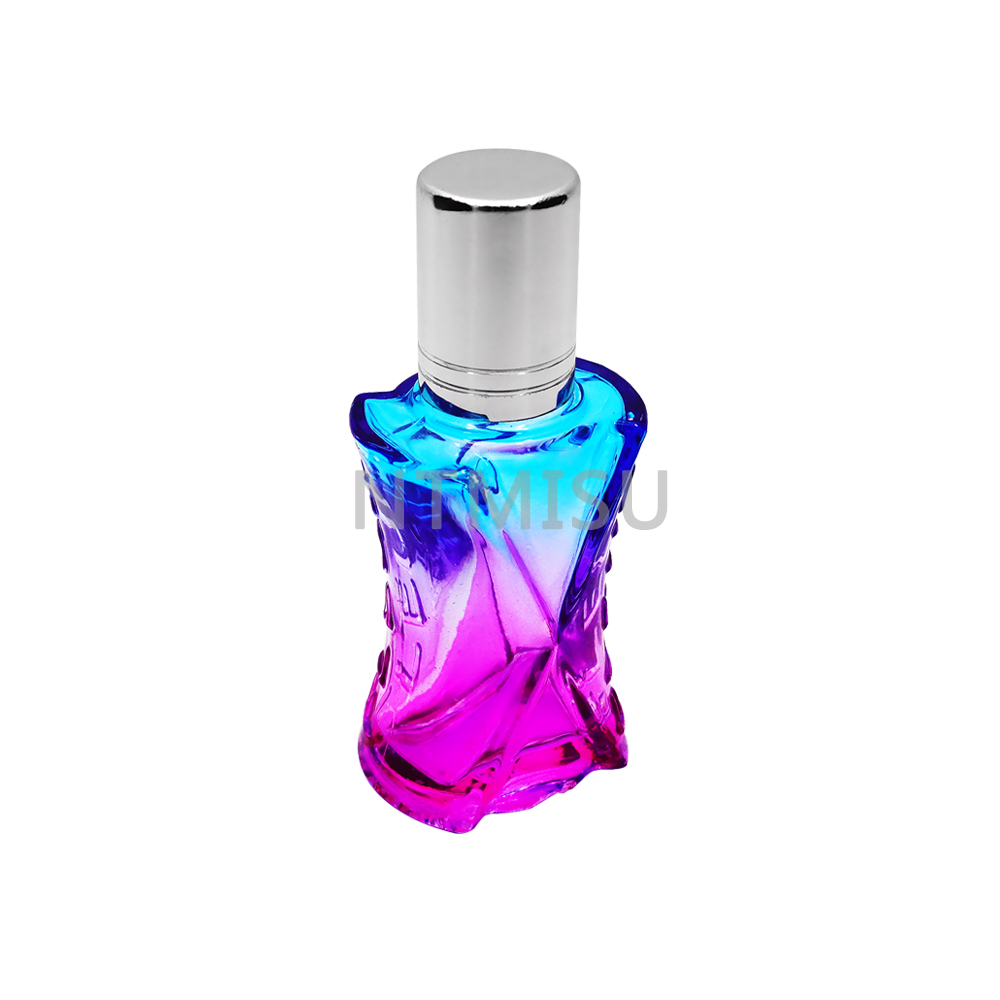 زجاجة زجاجية ملونة 10 مل مع غطاء فضي