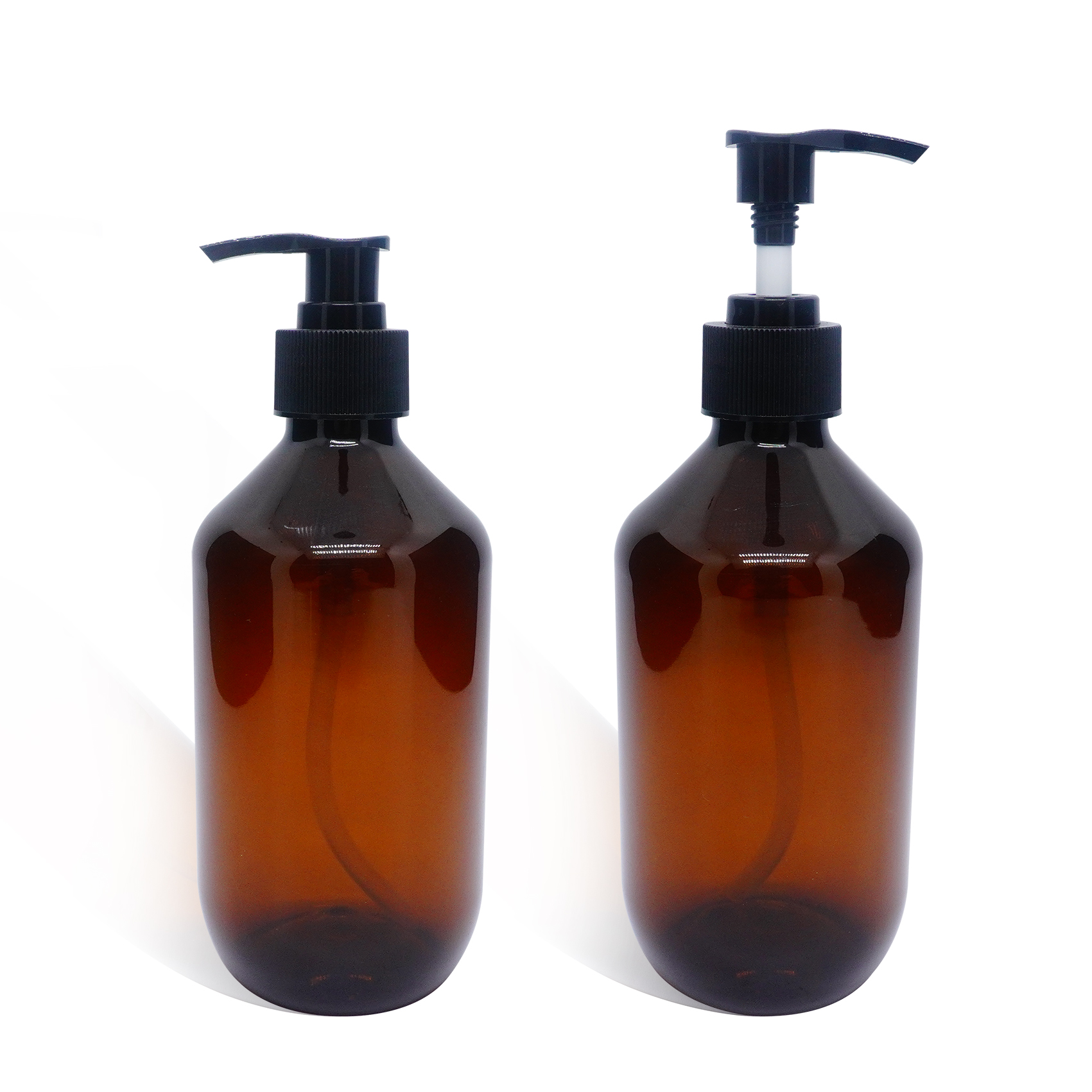 400 مل زجاجة مستحضرات التجميل البلاستيكية زجاجة العنبر PET مع مضخة