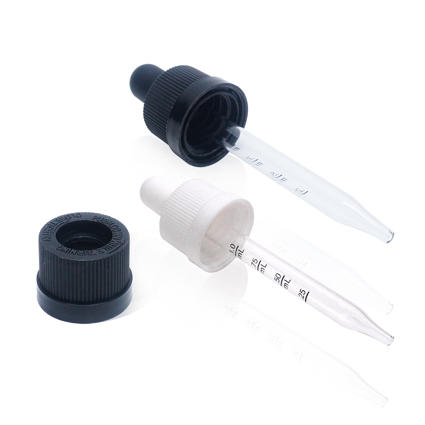 18 410 قطارة عامة مقاومة للأطفال مع قارورة زجاجية